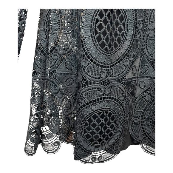 Free People Black Dark Boho Dress Cottage Indie Fairy Festival Hippie Lace Small - Picture 5 of 10